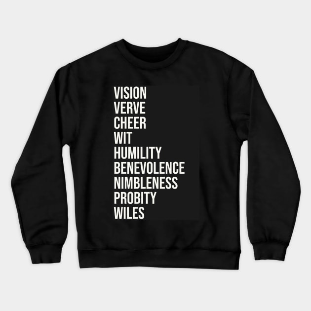 Severance Nine Virtues Poster Crewneck Sweatshirt by Digital GraphX